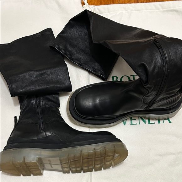 Bottega Veneta Shoes - Bottega Veneta Black Over the Knee Boots - IT 40